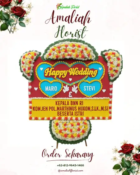 Papan Bunga Pernikahan Weru
